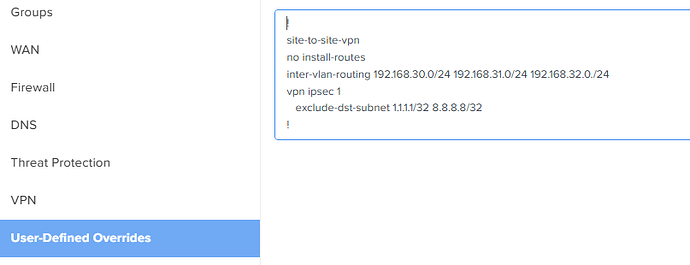 Additional overrides configuration