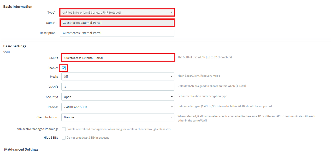 Guest Access WLAN-External Hotspot with RADIUS Authentication ...