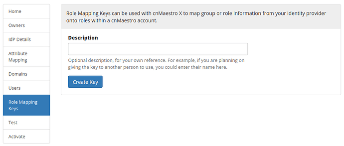 Create Role Mapping Key