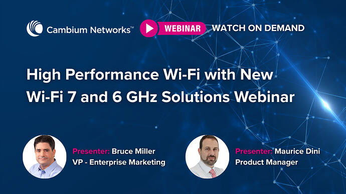 High Performance Wi-Fi with New Wi-Fi 7 and 6 GHz Solutions Webinar Replay