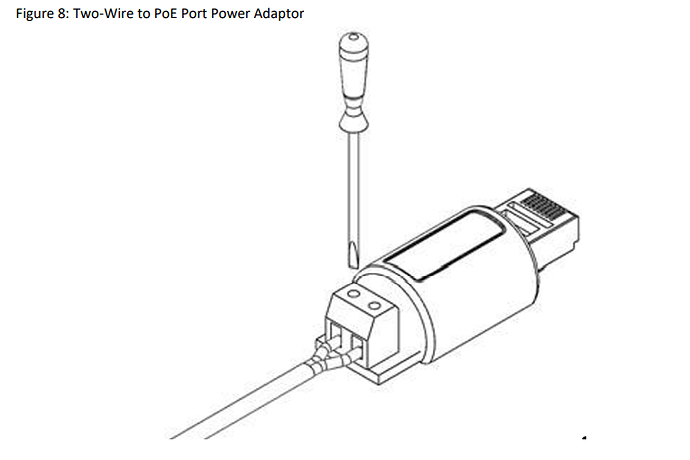 Two Wire to PoE Power Adapter