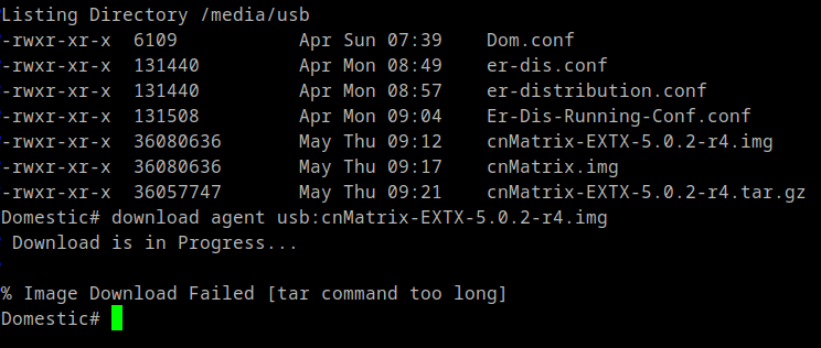 "% Image Download Failed [tar command too long]" error when trying to ...