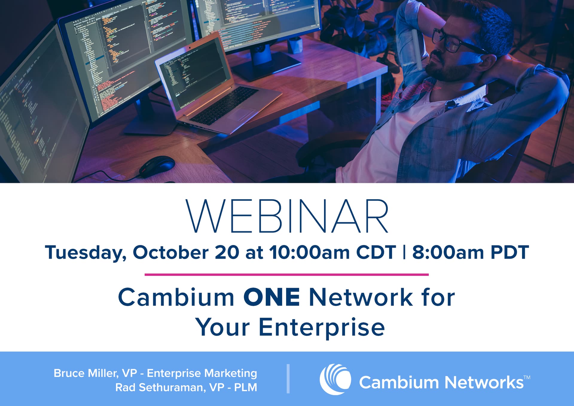 Webinar_Cambium ONE Network for Your Enterprise_Social Media Banner