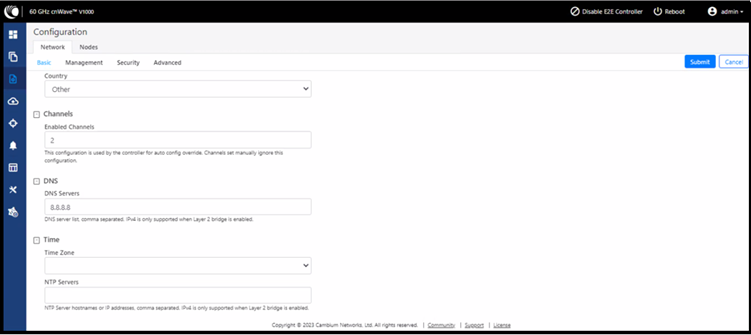 60 GHz V1000 basic PTP link configuration - cnWave 60 GHz - Cambium ...